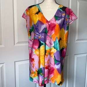 LAUREN Ralph Lauren • Fabulously Colorful Floral Print Top
